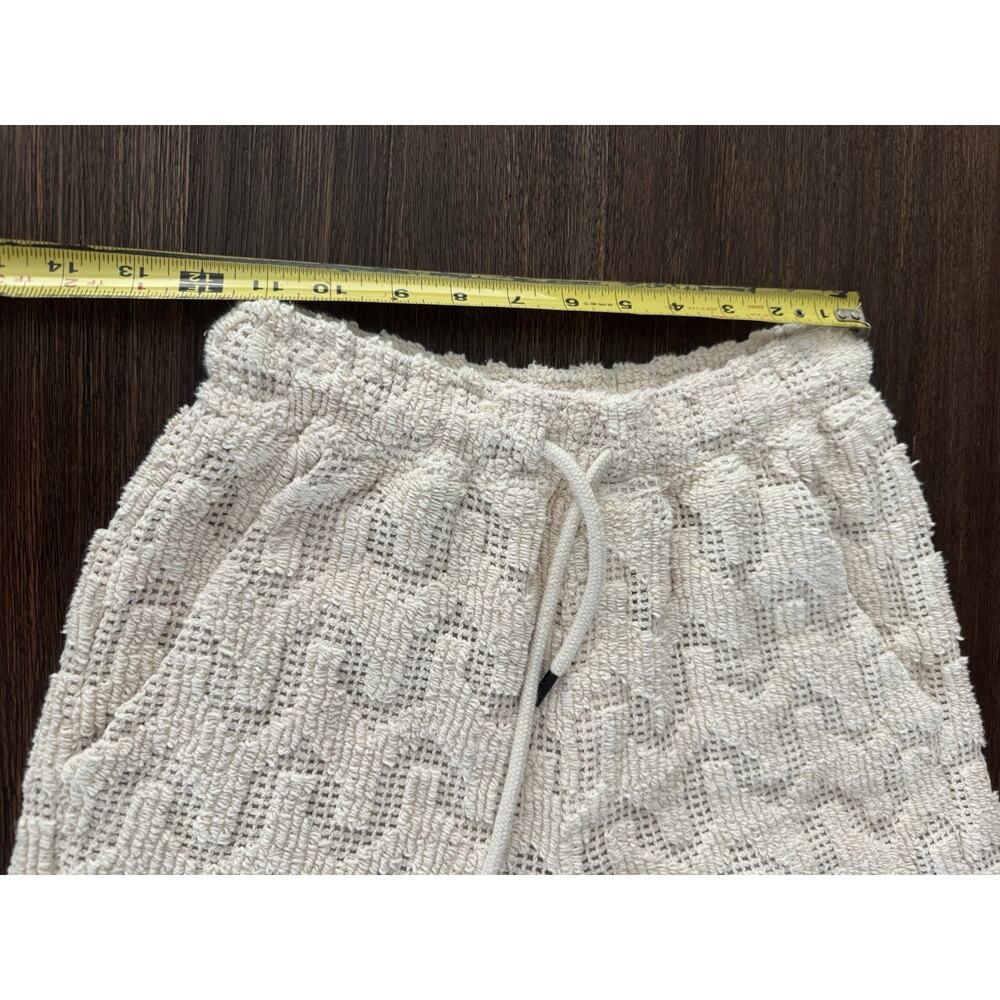 OAS Atlas Cuba Crochet Shirt Shorts Set XS Cream Resort Cabana Beach Camp Unisex - Picture 11 of 13